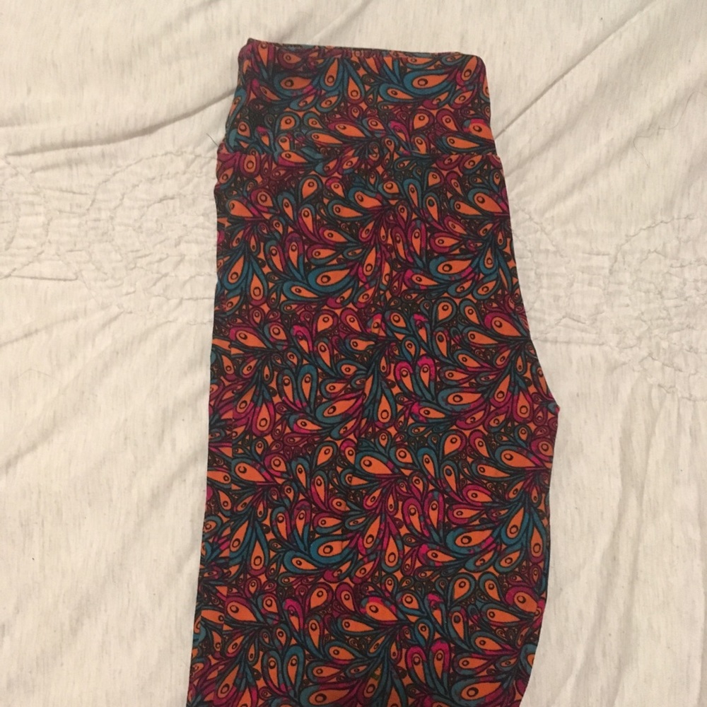 Lularoe multicolored peacock leggings